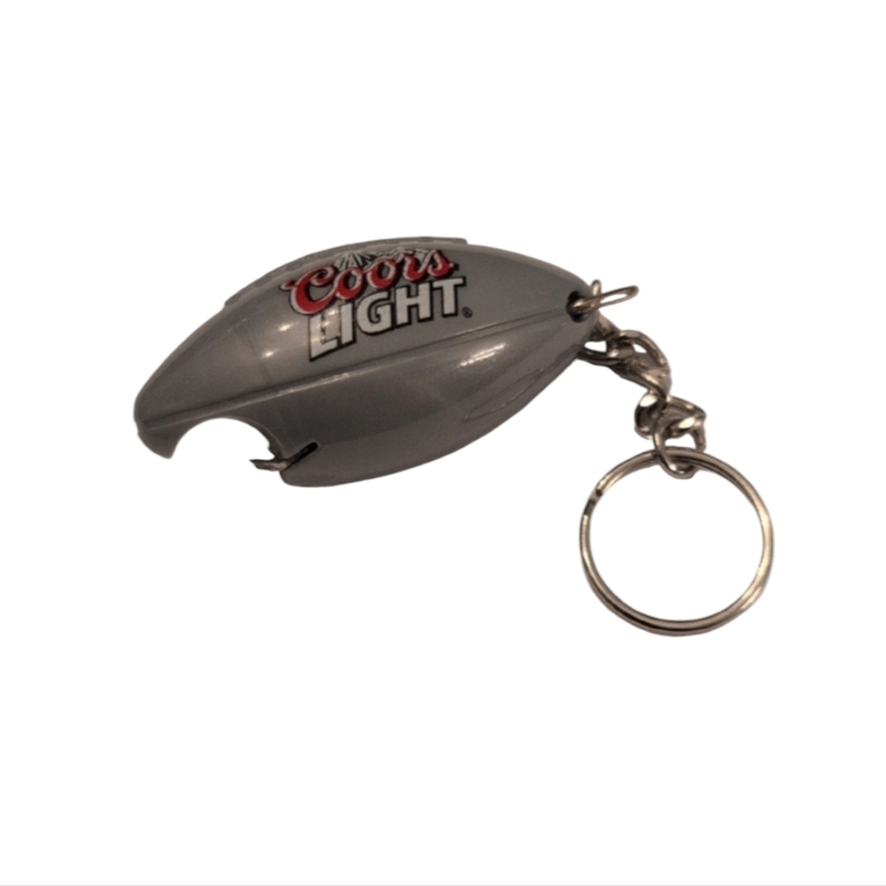 Coors Light Football Bottle Opener Keychain – Man Cave Bar Accessory